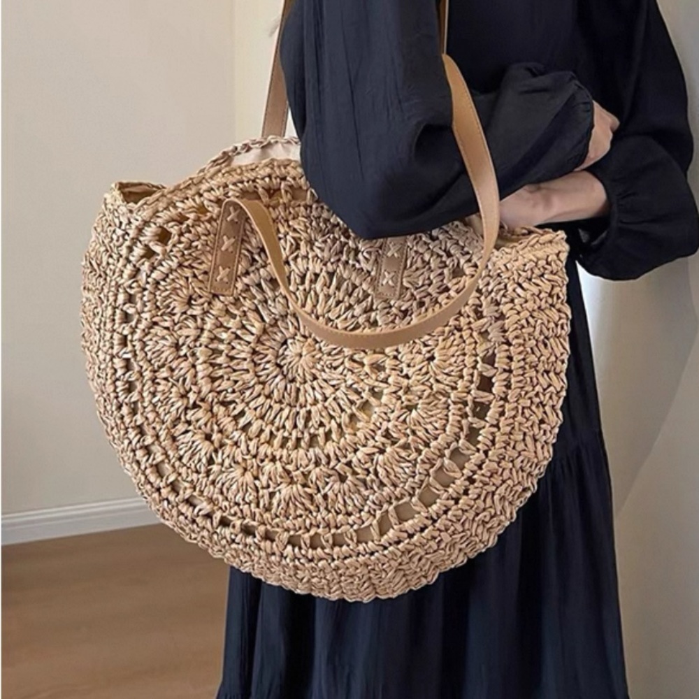Zara Woven Tan Tote Bag New